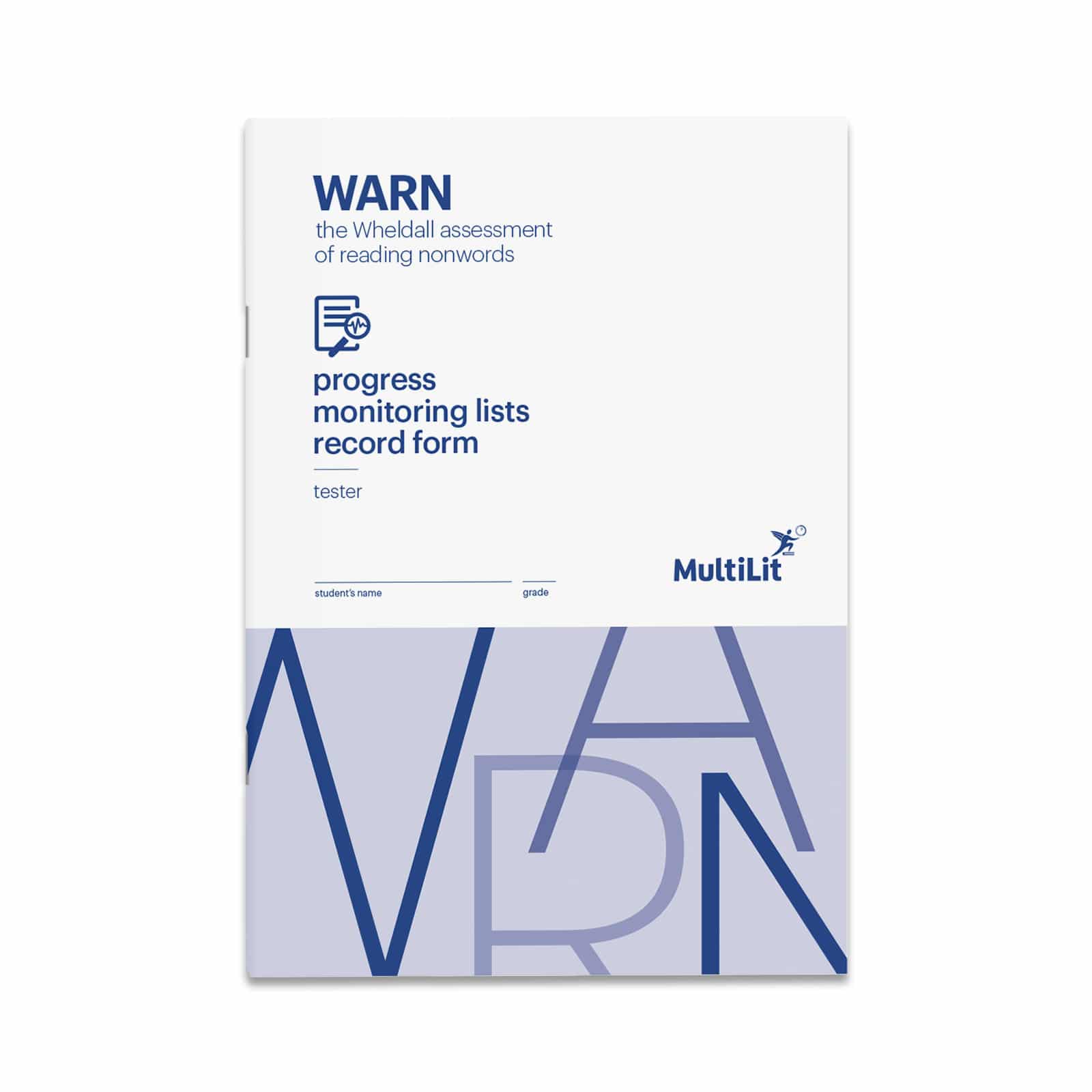 WARN Progress Monitoring Record Forms pack (15 copies)