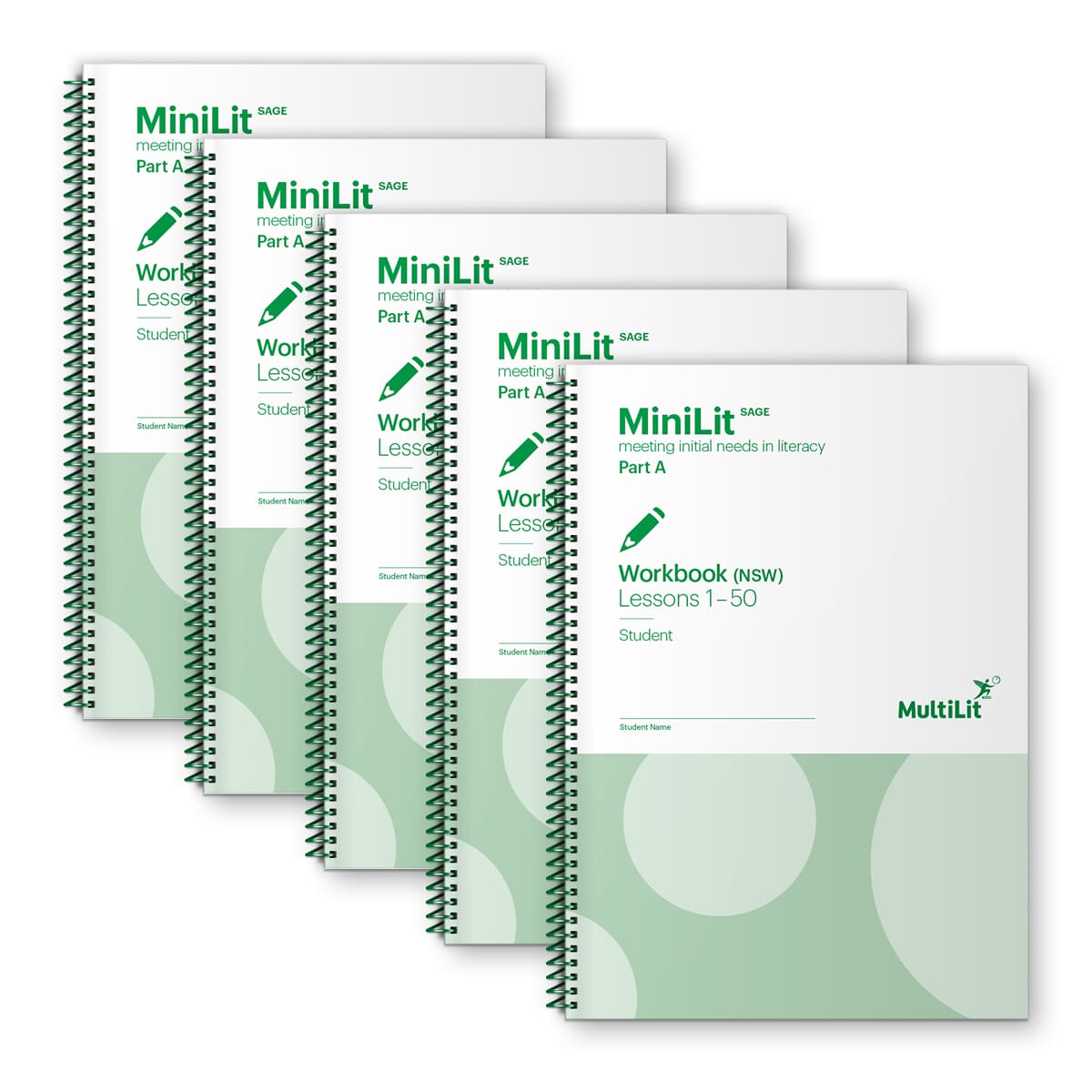 MiniLit Sage Part A Student Workbook Pack (NSW font  - 5 copies)